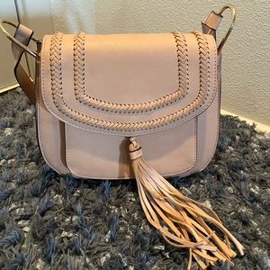 Dusty rose vegan leather crossbody.